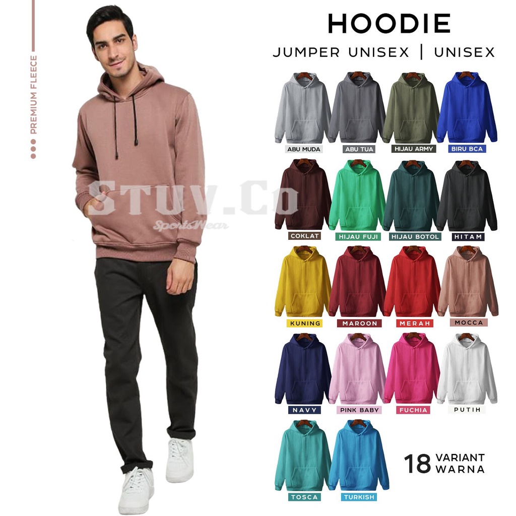 SWEATER POLOS HOODIE JUMPER FULL WARNA UNISEX TERMURAH KEREN