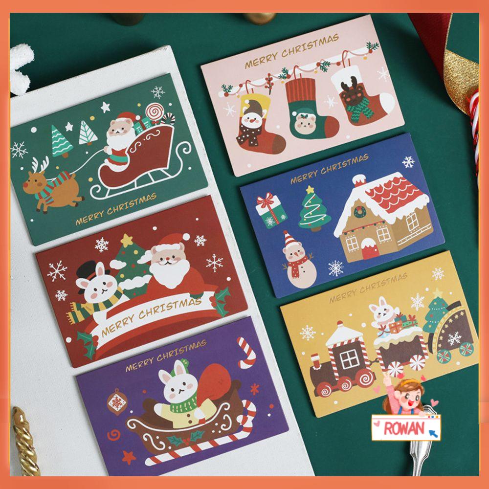 R-flower Christmas Greeting Card Stiker Perlengkapan Pesta Bronzing Card Dengan Amplop Berharap Kartu Pesan