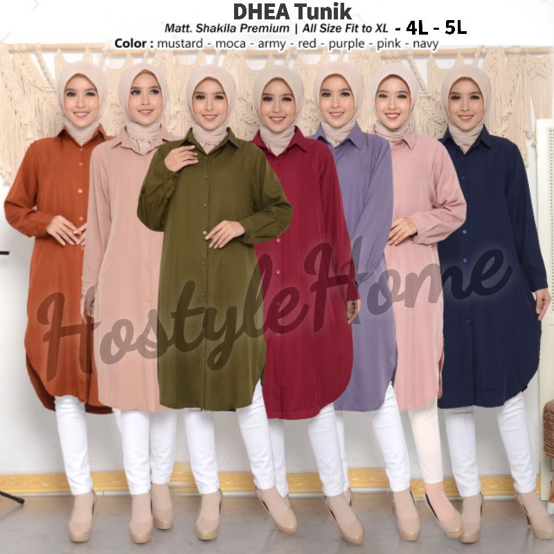 DHEA - ATASAN LONG TUNIK BUSUI L XL XXXL XXXXL XXXXXL 3XL 4XL 5XL SUPER JUMBO POLOS SHAKILA PREMIUM 