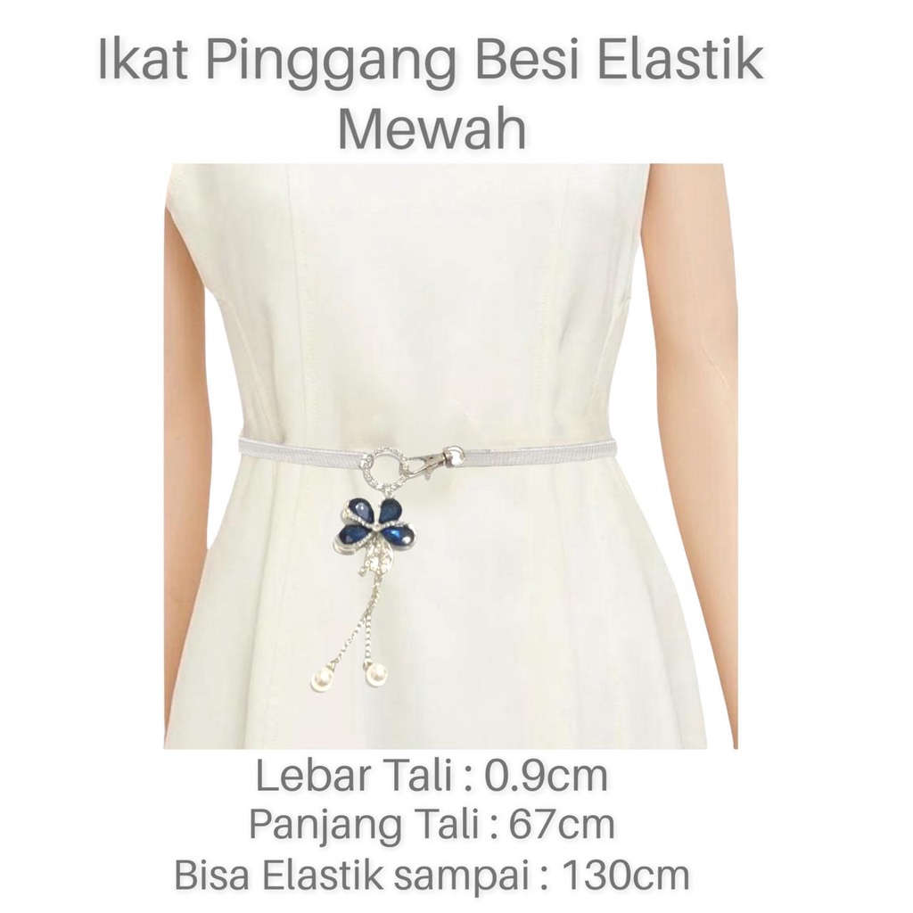 UP Gesper wanita Belt Ikat Pinggang Dres Elastis Besi Permata Terbaru untuk dress gamis tunik/gaun/muslim 300-304