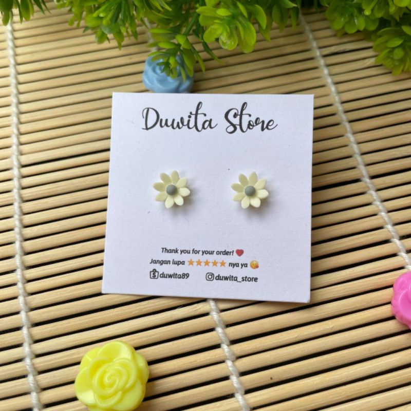 HANDMADE ANTING TUSUK PLASTIK ANAK/DEWASA MOTIF BUNGA LOTUS