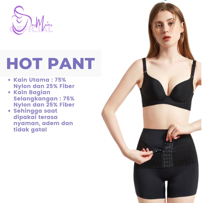 Celana Pelangsing Kancing Pendek Seamless Korset Pengecil Perut Buncit Wanita Jumbo Slim Slimming Sliming Short Pants Pant Fit Body Shape Shaper Shapper Korslet Corset Kroset Pelangsing Pengecil Perut Tubuh Badan Pakayan Pakaian Pekaean Dalam Wanita Jumbo