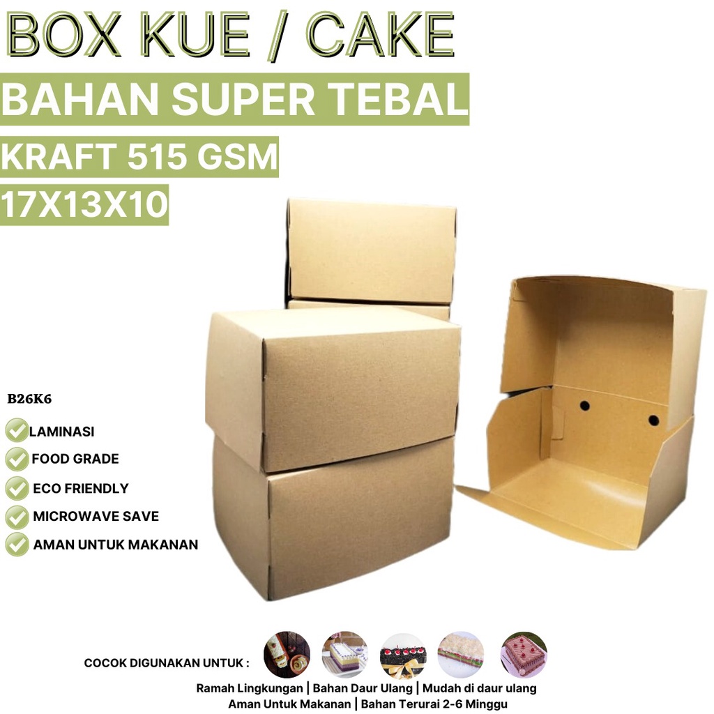 Box Kue Box 17x13x10 Super Tebal 515 Gsm (B26K6-Laminasi)