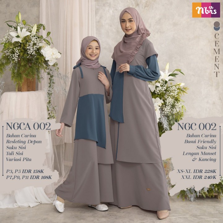 NGCA 002 NIBRAS Baju gamis anak remaja perempuan bahan Carina
