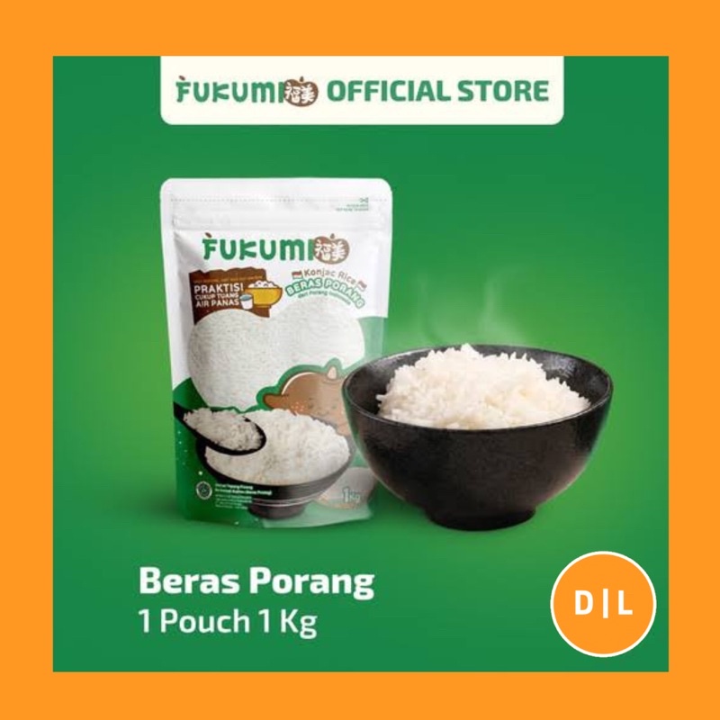 FUKUMI Beras Porang Nasi Sehat Shirataki 1 kg / Konjac Rice 1kg