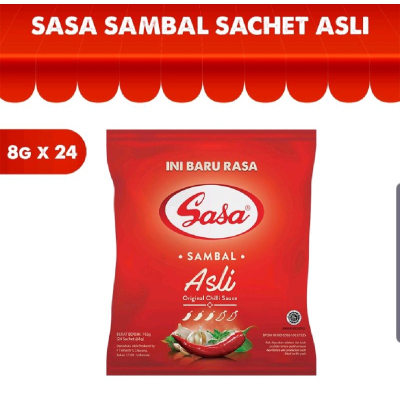 

Sasa Sambal Asli Sachet 8gr x 24 | Indofood Sambal Fried Chicken Isi 24pcs