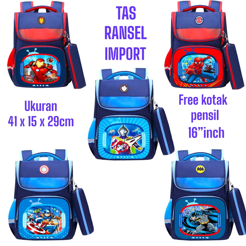 SMARTGIRL NEW TAS RANSEL ANAK SEKOLAH CEWEK COWOK IMPORT UNTUK ANAK SD 00310-00317