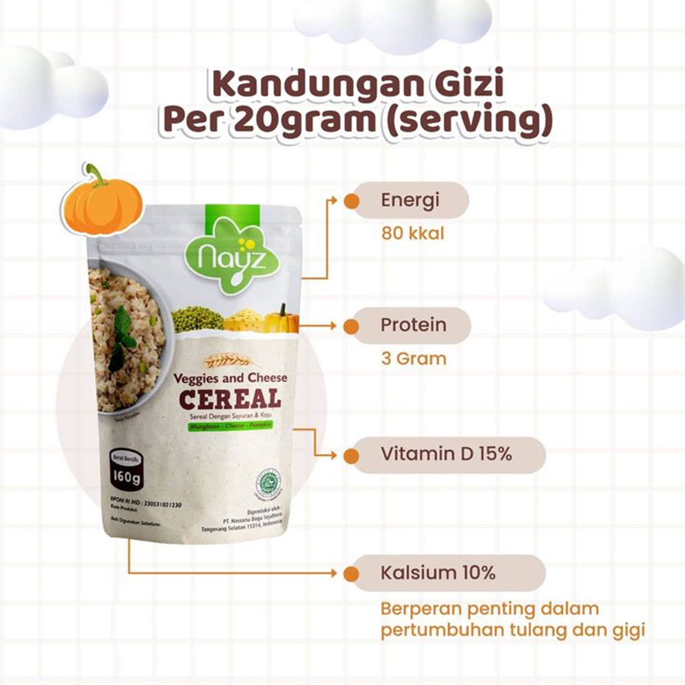 Nayz Cereal Anak 160gr Sereal Bayi Dengan Buah dan Sayuran