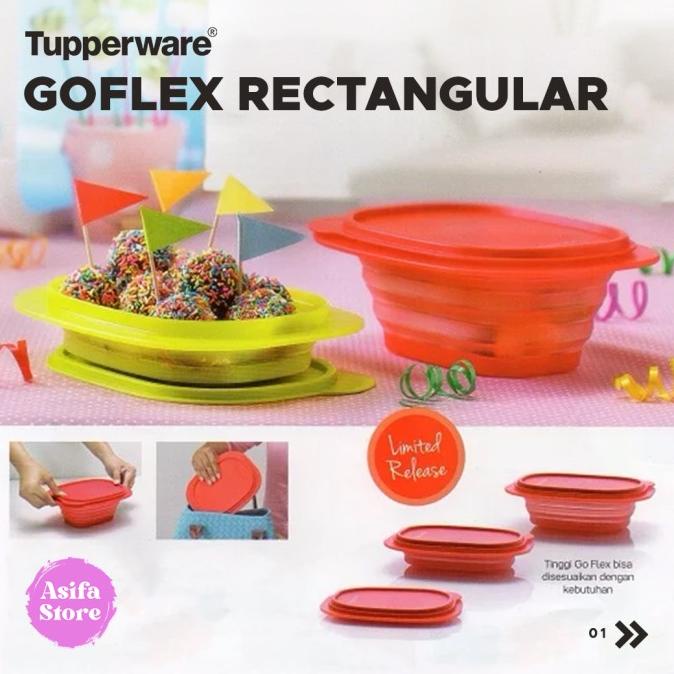 Tupperware GoFlex Rectangular - Lunch Box, Tempat Makan Fleksibel