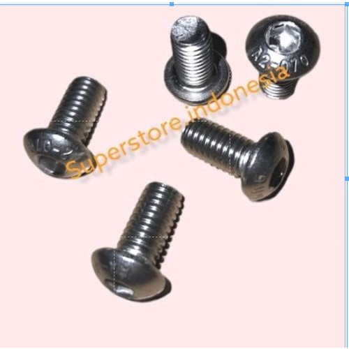 BAUT BUTTON L 3X10 STAINLIS STEEL PANJANG 1cm BAUT STENLIS DIAMETER DRAT 3mm M3X10