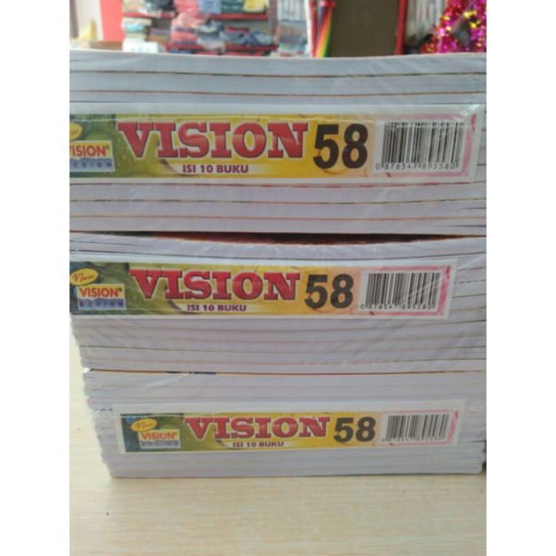 

1 Pak (isi 10 pcs) Buku Tulis vision 58 lembar | Buku Tulis Murah
