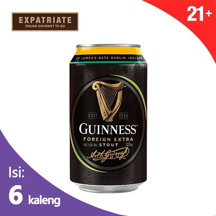 Jual Beer Guinness Stout Can 320ml 6pcs Shopee Indonesia 