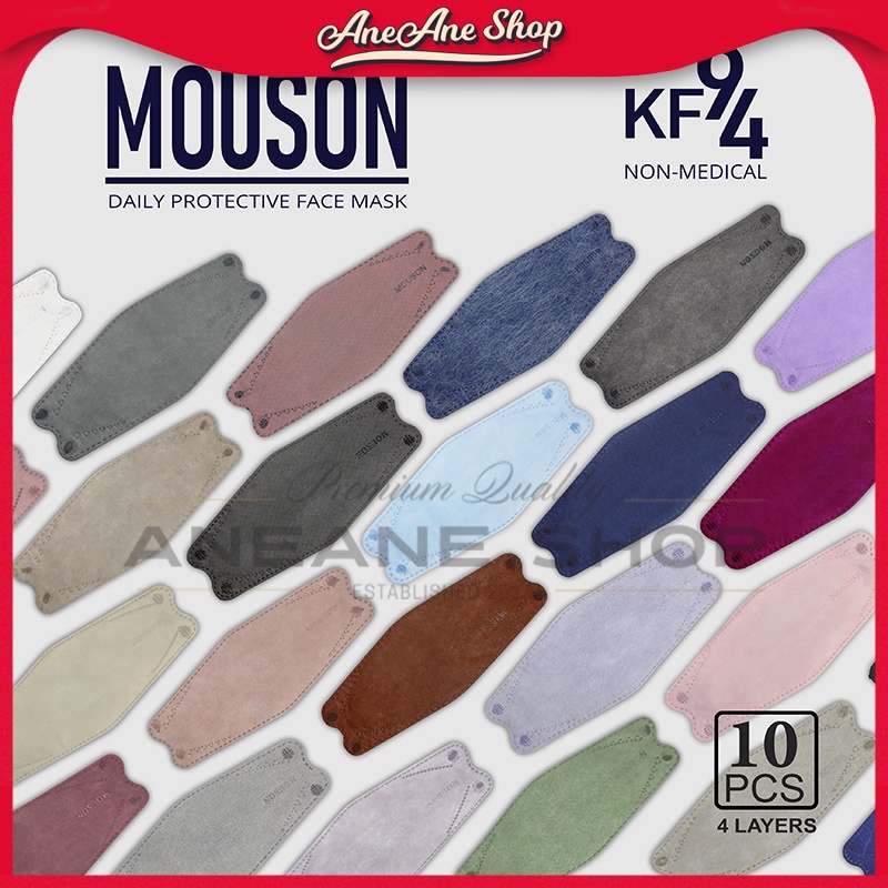 Masker Mouson KF94 Tali Senada 4ply Masker sekali pakai 4 Ply Non Medis