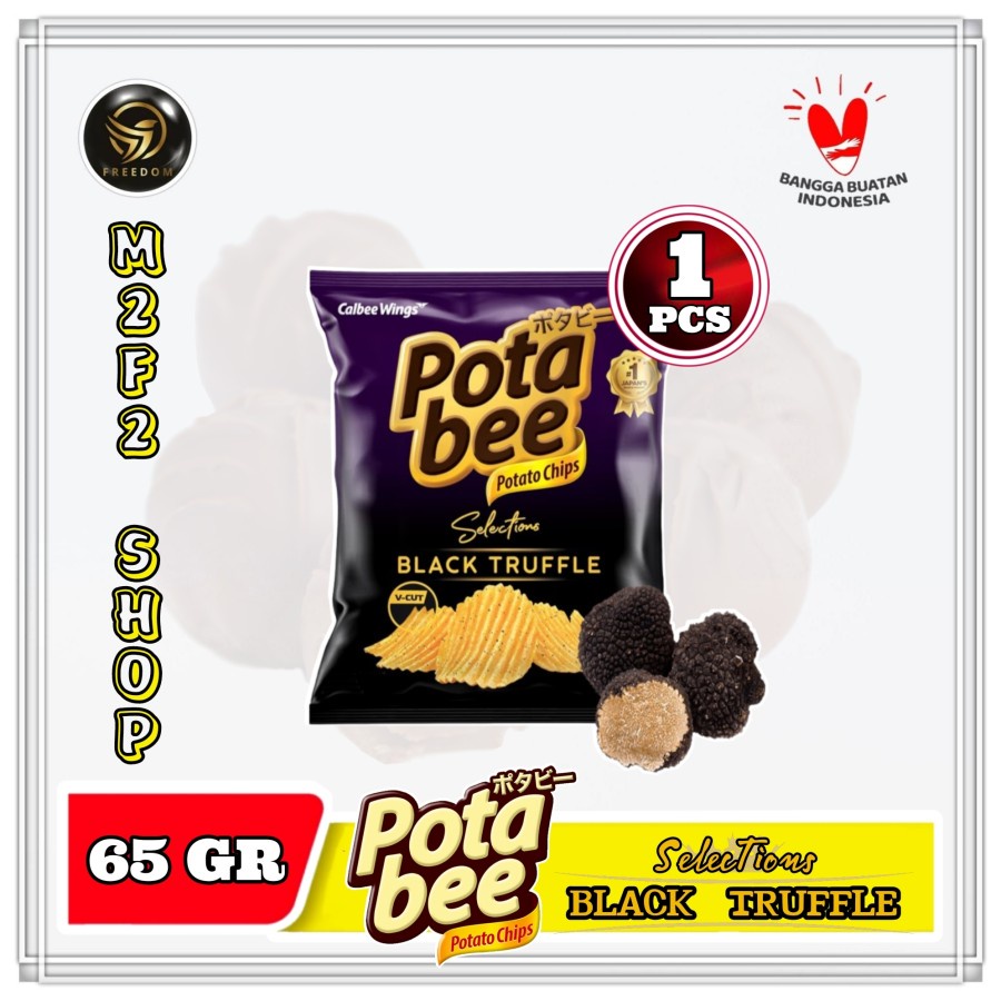 Keripik Kentang Potabee Selection Black Truffle - 65 gr (Kemasan Satuan)