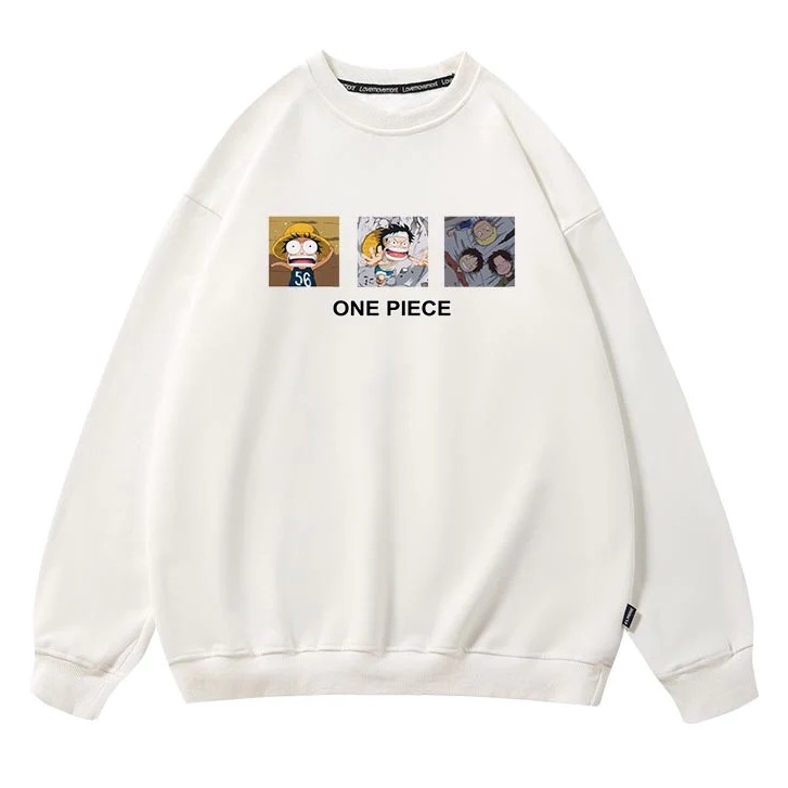 One Piece D.Luffy Embrrassing Sweatshirt Basic II Sweater Crewneck Print DTF II Sz M - XL Anak &amp; Dewasa ( Pria &amp; Wanita )