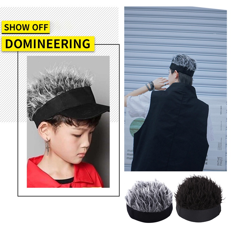 Topi Wig Simulasi Eropa/Cosplay Rambut Tua Topi/Topi Wig Rambut Hip-Hop