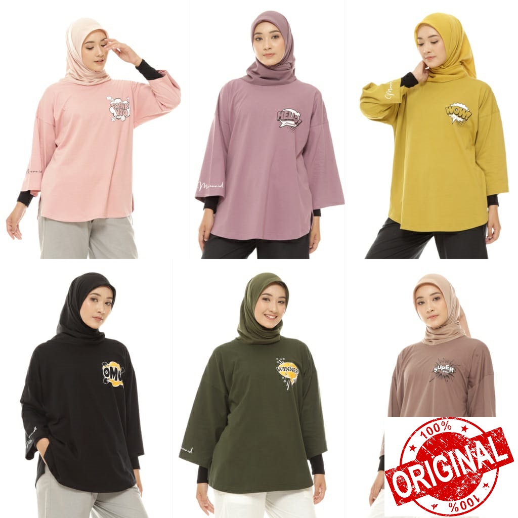 Terbaru Atasan Tunik Kaos Mareema OVERSIZE Kekinian / Blus Pakaian Wanita Muslim Muslimah