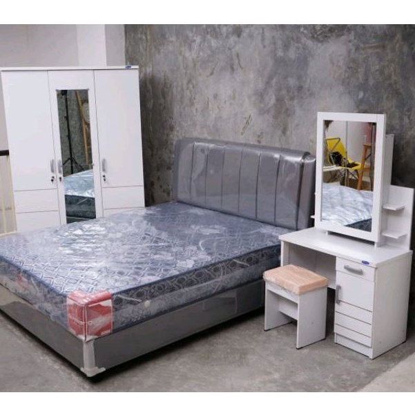 Paket Hemat Set Kasur Spring Bed, Lemari dan Meja Rias