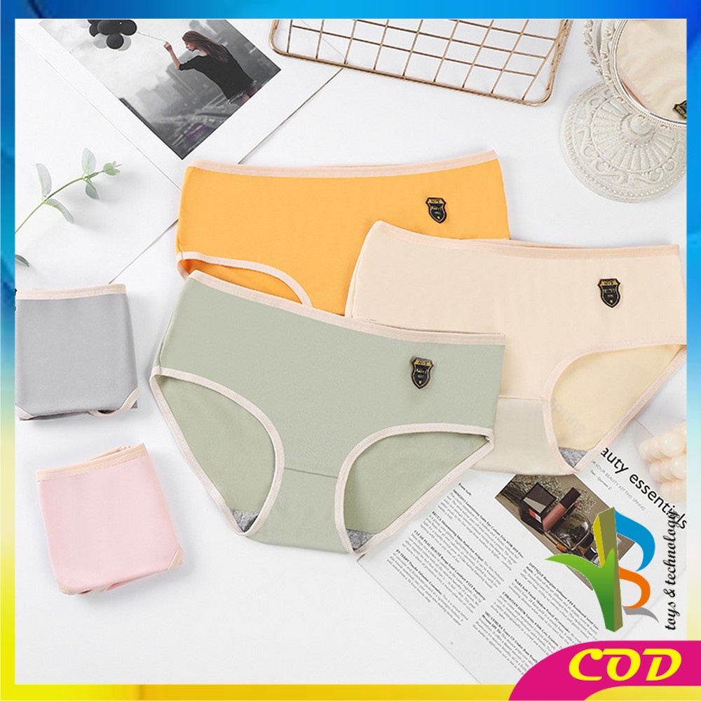 RB-P135 Celana Dalam Fashion Wanita Kolor Wanita Bahan Katun Halus CD Wanita Pendek Panties Segitiga Impor