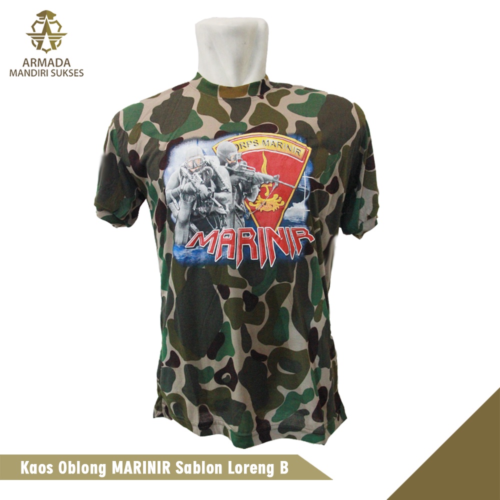 Kaos Marinir Gambar Loreng - Kaos Dalam Marinir Gambar Loreng