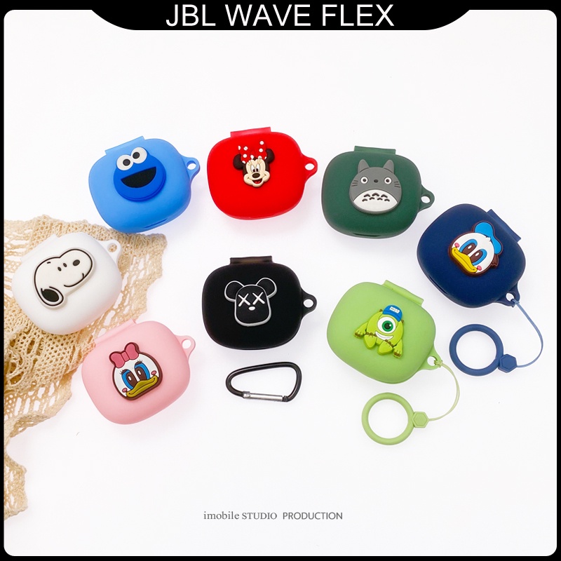 Kartun Silikon Case Untuk JBL Gelombang FLEX Nirkabel Bluetooth Earphone Case Pelindung Headphone Cover