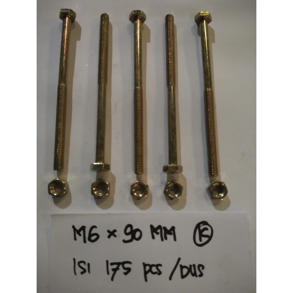 Baut 4.6 kuning m6 x 90mm