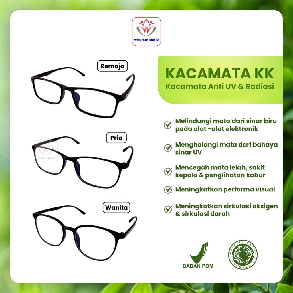 Kacamata Keren Anti UV KK Ion Anti Radiasi Blue Light Anion Original Murah Kesehatan KK Indonesia
