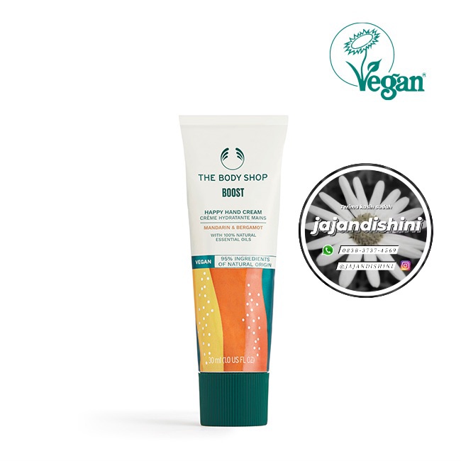 [ORIGINAL] The Body Shop - BOOST Happy Hand Cream 30ml / Wellness Mandarin & Bergamot 30ml / Pelemba