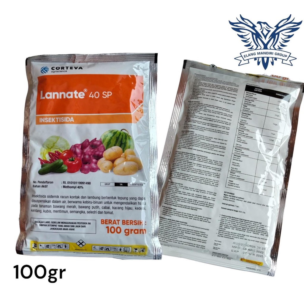 Insektisida LANNATE 40 SP isi 100gr Insektisida sistemik Bahan Aktif Methomyl 40% Pengendali Hama Pada Tanaman Bawang merah cabai kacang hijau dll Dangke Dupont Lannate Besthomyl MTM Muller