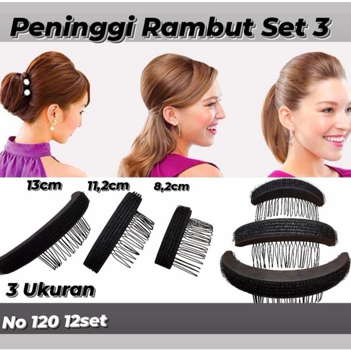 3PCS Alat PENINGGI RAMBUT - Alat PENINGGI poni ADA SISIR - Hair Do style korea