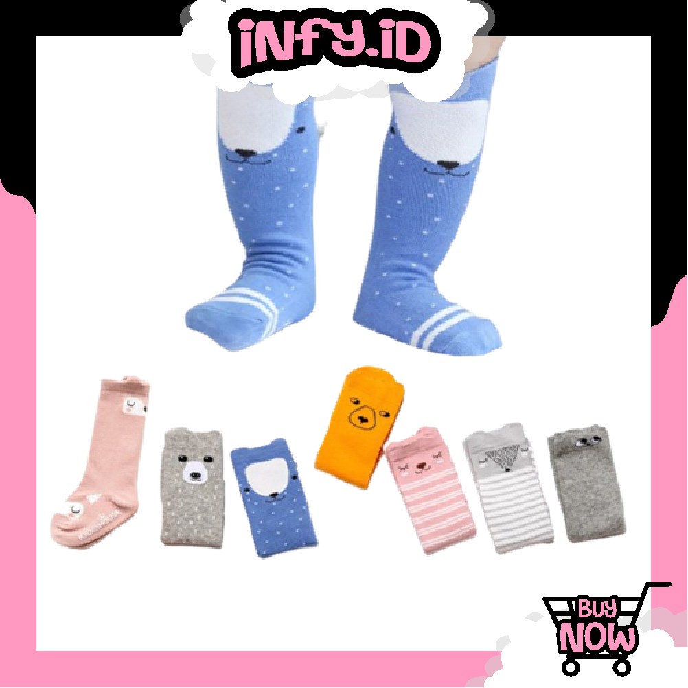 INFY - R150 Kaos Kaki ANTI SLIP Anak Bayi Panjang Motif Lucu Kaus Kaki Fashion Korea Import Murah