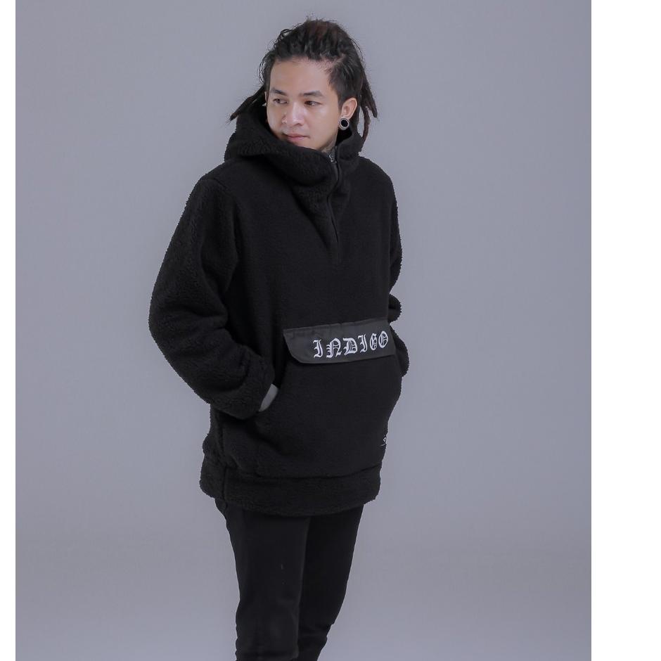 ✺✺ INDIGO SHERPA JACKET BLACK JAKET BULU PRIA