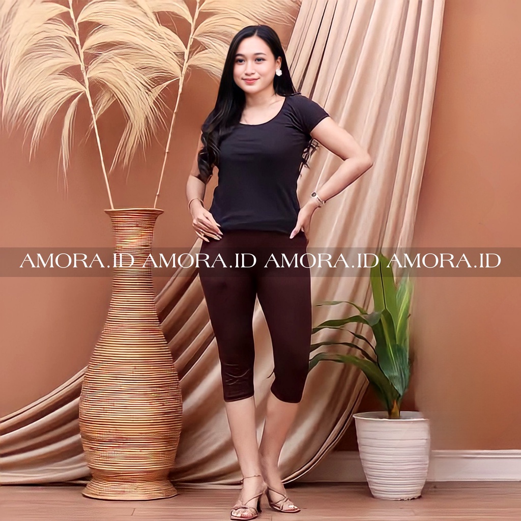 AMORA Celana Legging 7/8 Tebal Fleece Premium Import LEGGING PONGGOL 3/4 Fit To Size S M L XL XXL