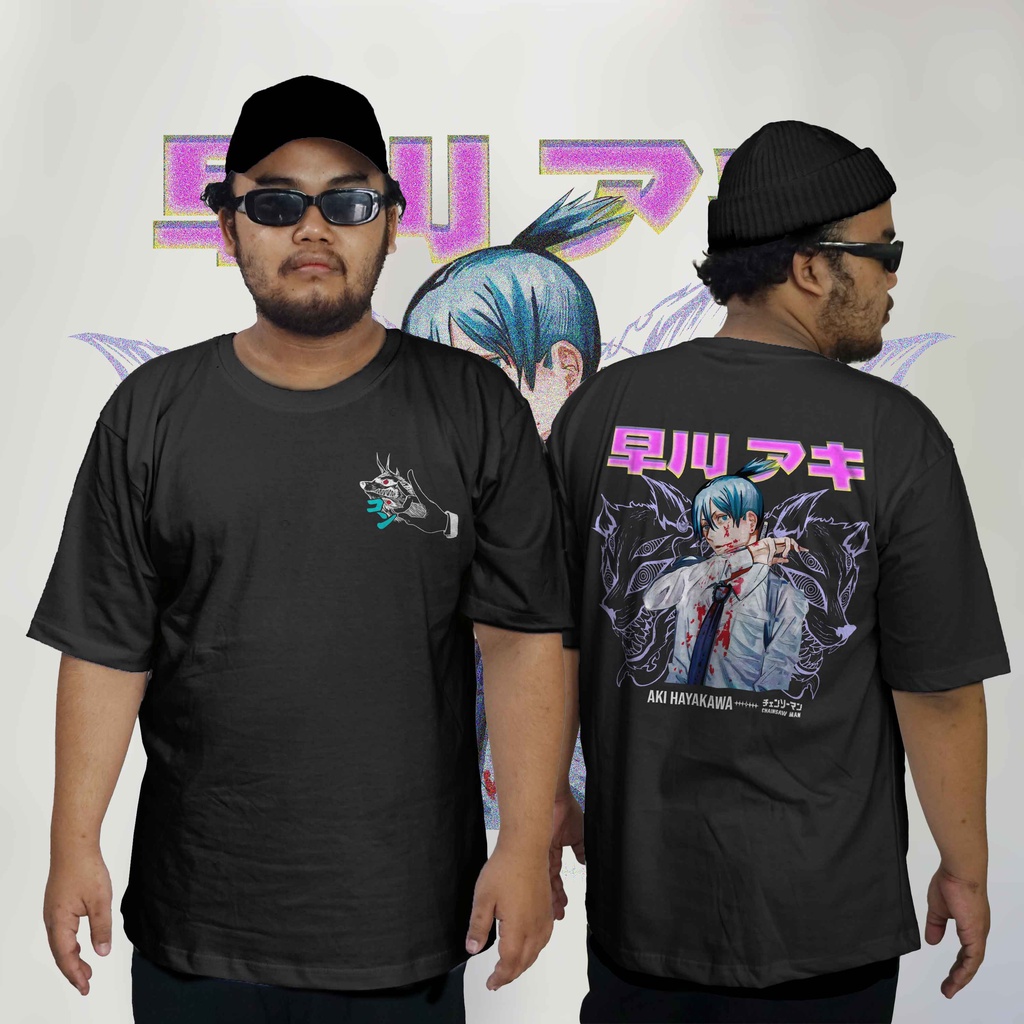 BASIC AKI HAYAKAWA Chainsaw man T-shirt | baju chainsaw man | kaos anime chainsaw man