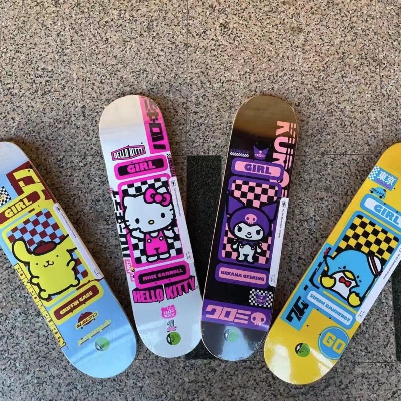 Sanrio x Girl Co-Branded Limited Edition Sepatu Kuromi Melody Skateboard/Board Surface Impor Asli