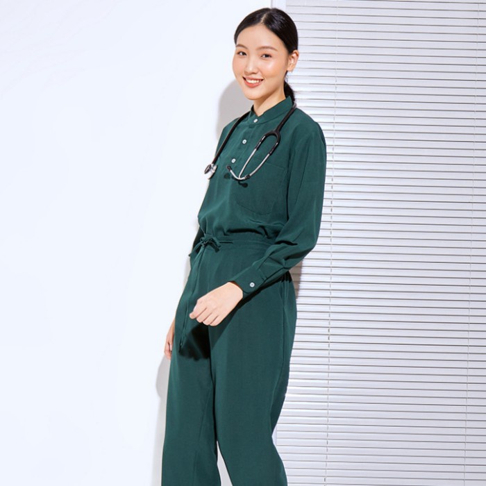 Baju Jaga MLS - DARK GREEN Scrubs on Call Flowy Lengan Panjang