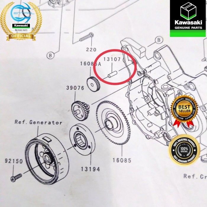 ( Bisa COD ) as gear stater kecil athlete blitz edge kaze r zone zx130 ksr110 KGP Original Kawasaki