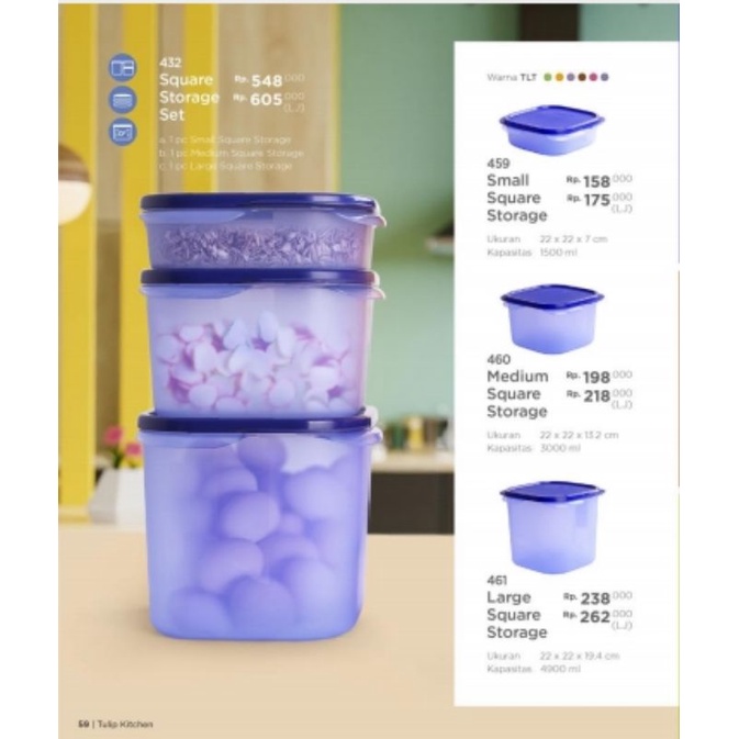 square Storage set tulipware