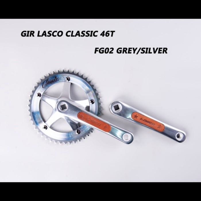 CRANK LASCO 46T ALLOY FIXIE BB KOTAK ARM 170 165 BCD 144