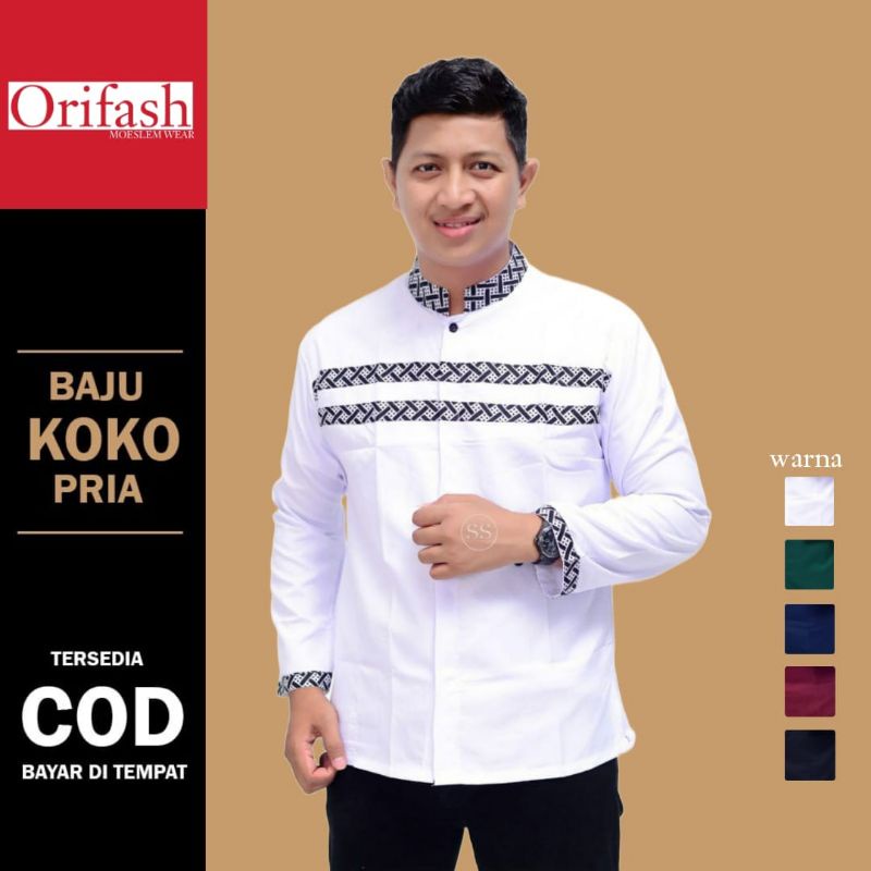 Baju koko pria dewasa lengan pendek Terbaru baju koko Size M L XL