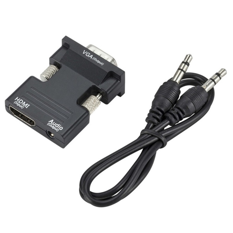 HDMI untuk vga dengan audio adaptor HD kabel antarmuka monitor komputer TV proyektor converter