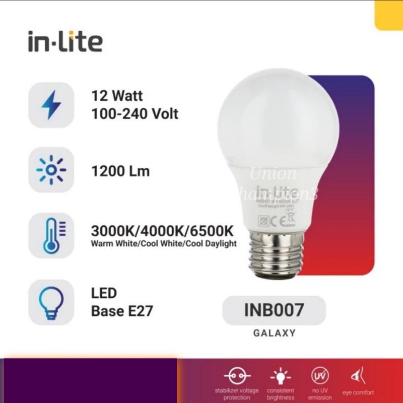 Lampu Inlite LED Bulb 12w 12watt E27 inlite INB007