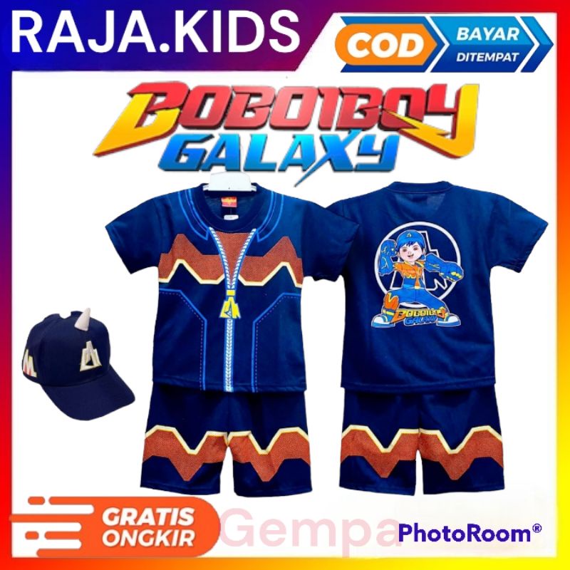 BAJU BOBOIBOY SETELAN & KOSTUM ANAK-LAKI  BOBOIBOY HALILINTAR,AIR,API,DAUN,GALAXI TERMURAH DANTERLAR