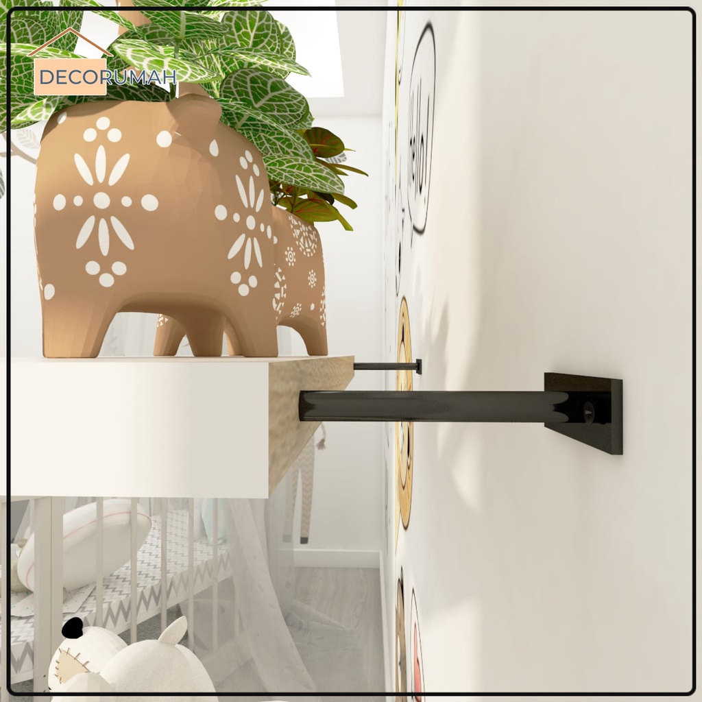 Rak Besi Siku Lubang Ambalan Gantung Tempel Tembok Minimalis