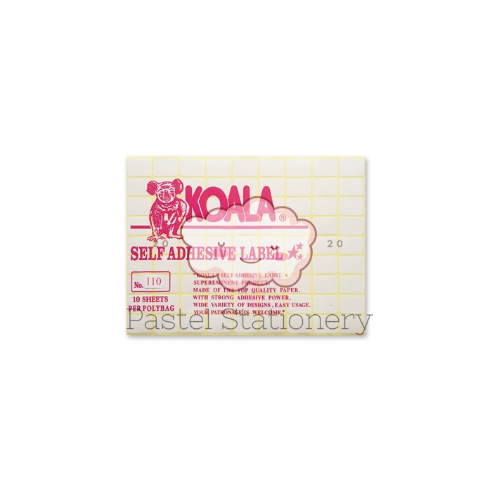 

Kertas Stiker Koala Nomor 110 - Label Sticker Paper No 110 Untuk Undangan Harga Buku Pelajaran Isi 10 Lembar