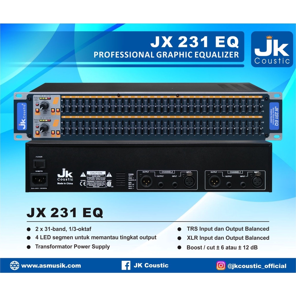 Equalizer JX 231EQ JK Coustic ekualizer 231 eq