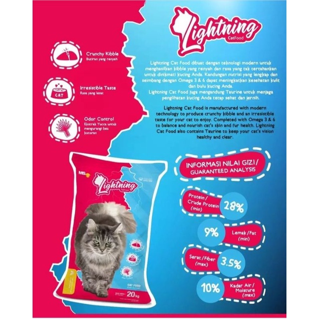 Lightning Cat Food 800gr-Makanan Kucing Lightning 800gr