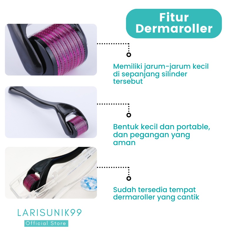 Dermaroller Micro Alat Kecantikan Perawatan Wajah 540 Jarum Uk 1.0 mm Alat Penghilang Bekas Jerawat