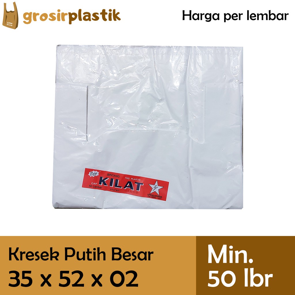 [LBR] GK49 Kantong Plastik Kresek Bintang Kilat Putih 35x02x52 min 50 lbr