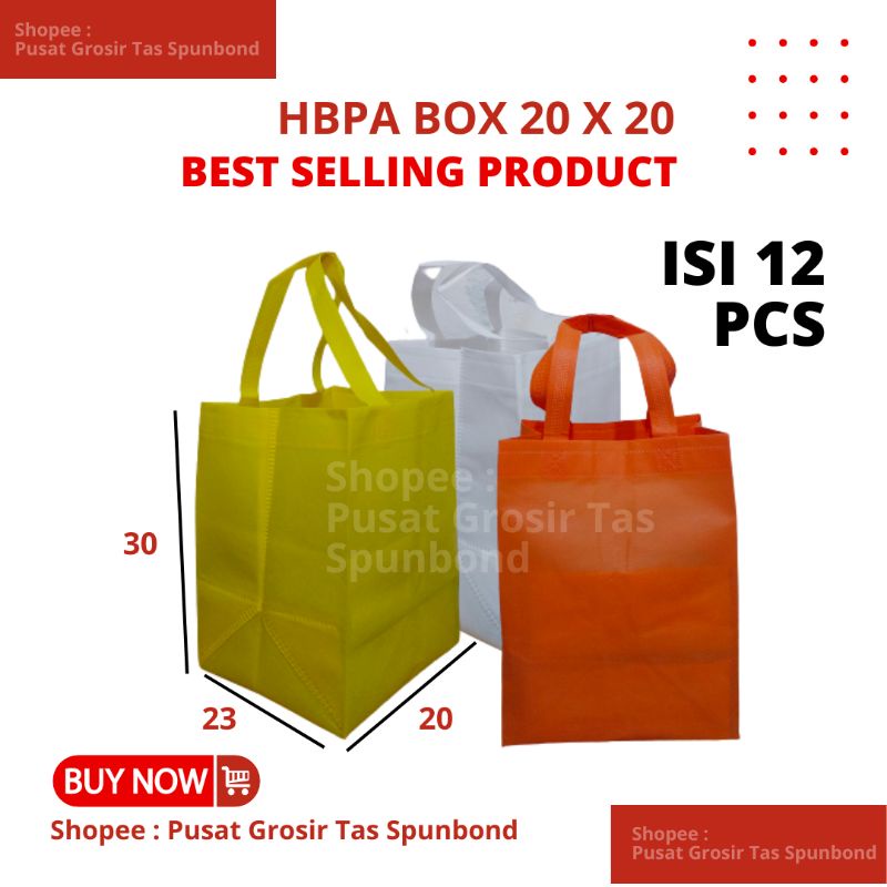 

HBPA BOX UK 23X20 ISI 12 Pcs tas box tas nasi kotak tas sovenir tas box muat 3 box nasi kotak